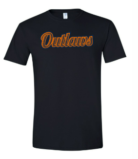 Outlaws orange logo/black t-shirt