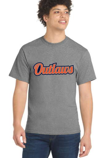 Outlaws heather grey logo adult t-shirt