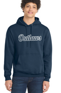 Outlaws logo navy blue hoodie, adult sizes